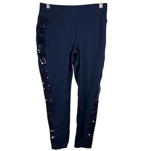 INC International Concepts Sequined Navy Blue Leggings Size 6